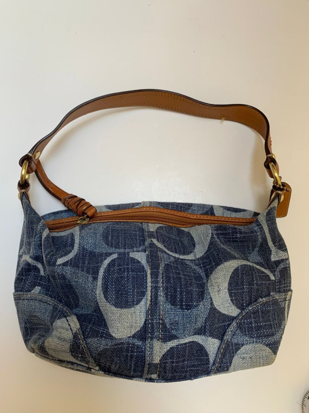 NWOT Vintage Coach Denim FAbric Mini Bag